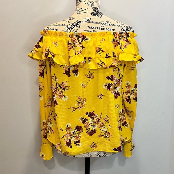 Gold floral boho shirt - Picture 4 of 6